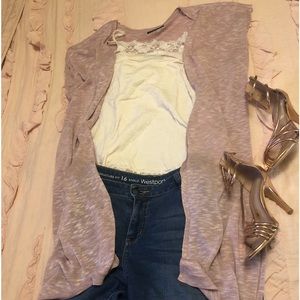 🔥🔥5/$50🔥🔥Lane Bryant mauve pink sleeveless duster, cardigan